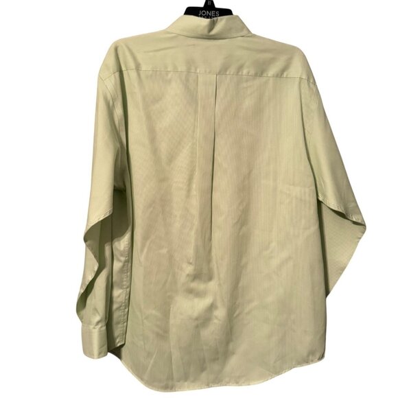 Roundtree & Yorke Easy Care Green Striped Button-Down Shirt L 70% Cotton 30% Pol - Picture 7 of 11